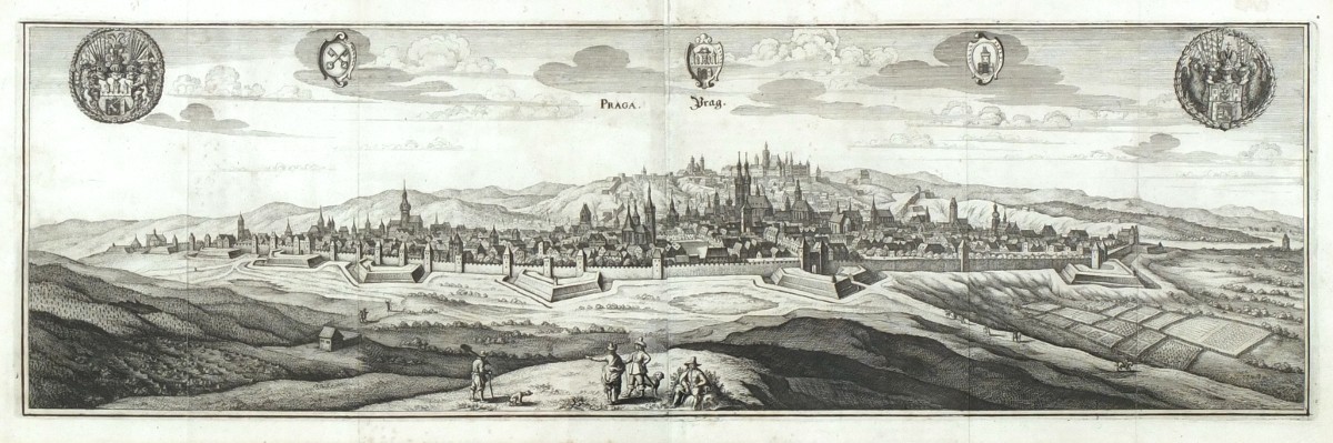 Praha - Merian, Škréta, mědirytina, 1650 - Praga. Prag
