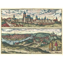 Praha - Braun, Hogenberg - Praga Regni Bohemiae metropolis. Palatium Imperatorum Pragae, mědirytina, 1596