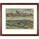 Praha - Braun, Hogenberg - Praga Regni Bohemiae metropolis. Palatium Imperatorum Pragae, mědirytina, 1596