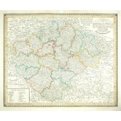 Čechy - Charte vom Königreich Böheim, mědirytina, mapa, Güssefeld, 1820