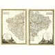 Čechy - La Parte Occidentale ... Orientale del Regno di Boemia, mědirytina, mapa, Cassini, 1796