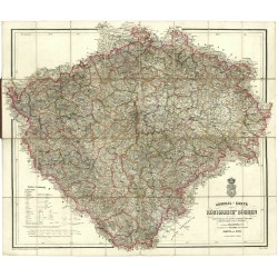 Karel Kořistka - mapa Čech, General-Karte des Königreiches Böhmen, 1860