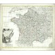 Francie - Le Royaume de France, mědirytina, mapa, Walch, Will, 1792