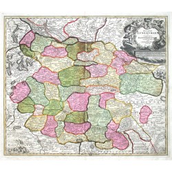 Lüneburg - Ducatus Luneburgici et Comitatus Dannebergensis accurata Descriptio, Kupferstich Karte, Homann, 1710