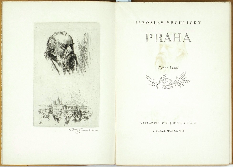 Vrchlický - Praha. Výbor básní, Otto, 1928, lepty T. F. Šimon
