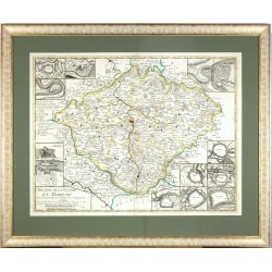 Čechy - Theatre de la Guerre en Boheme, mědirytina, mapa, Le Rouge, 1741
