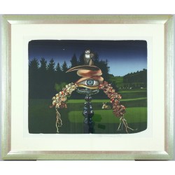 Josef Liesler, Večer, když sovy začínají naříkat, barevná litografie, 1990