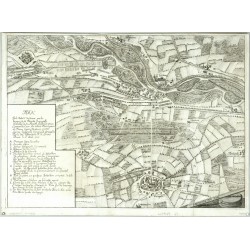 Cassano d'Adda - Plan De la Bataille de Casane, Kupferstich, Merian, 1718