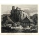 Kamýk (Litoměřice) - Zříceniny Kamýka, ocelorytina, Kandler Rybička, 1865