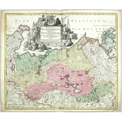 Mecklenburg - Ducatus Mecklenburgici, copperplate map, Seutter, 1730