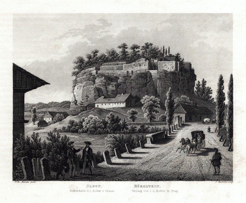 Hrad Sloup, ocelorytina, Mikovec, 1865