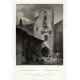Praha, Mostecká ulice, Biskupská věž - Věž Biskupská v Praze, ocelorytina, Mikovec, 1860