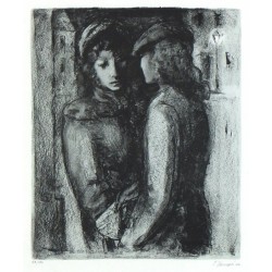 Ludmila Jiřincová - Přítelkyně, dvoubarevná litografie, 1944