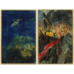 Kamil Lhoták - původní malba - kombinovaná technika - Oceánem světelných roků - 1963