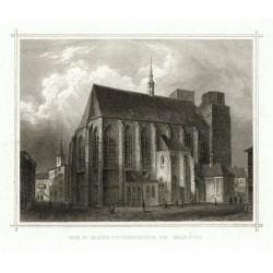 Olomouc - Kostel sv. Mořice, Die St. Mauritiuskirche in Ollmütz, ocelorytina, Lange, Poppel, 1848
