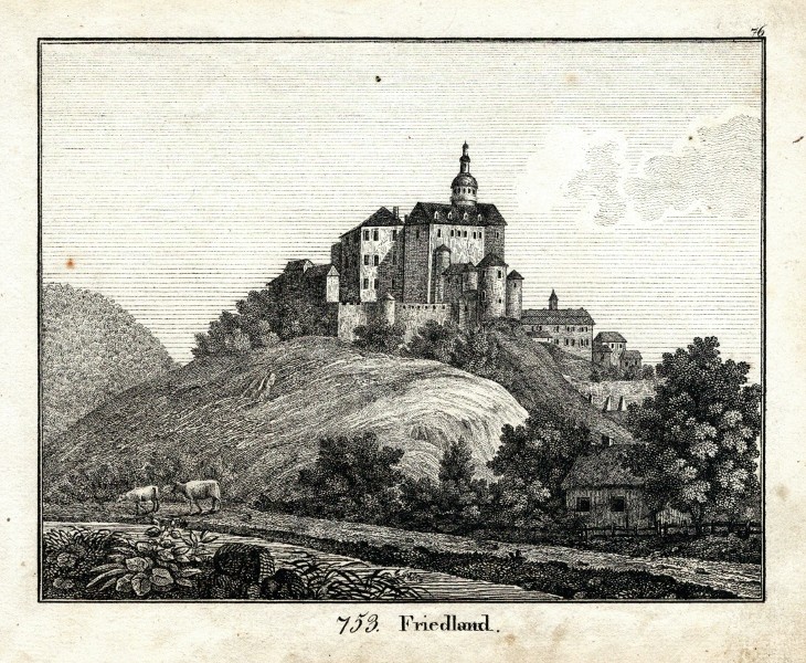 Frýdlant - Friedland, litografie, Neue Bildergallerie, 1834