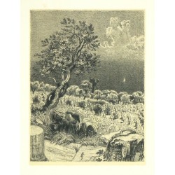 Max Švabinský - Svržený Jupiter, litografie, 1945