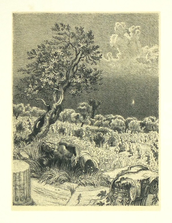Max Švabinský - Svržený Jupiter, litografie, 1945