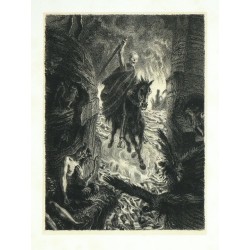 Max Švabinský - Apokalyptický jezdec, litografie, 1944