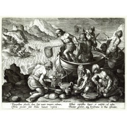 Lov ústřic - Tranquillum placido dum, mědirytina, Stradanus, Galle, Venationes, 1600