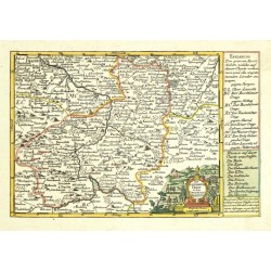Litoměřicko - Der Leutmeritzer Craeys - mapa, mědirytina, Schreiber, 1745