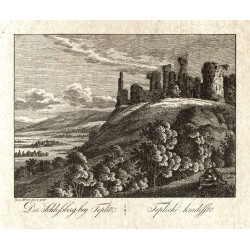 Teplice, Doubravská hora - Das Schlossberg bey Teplitz, mědirytina, Hyllos, 1820