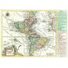 Map of America - copperplate engraving, Schreiber, 1741