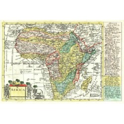 Afrika - mapa Afriky - Africa, mědirytina, Schreiber, 1741