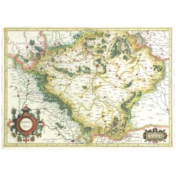 Bohemia - Čechy, mědirytina, mapa, Gerardus Mercator, 1585