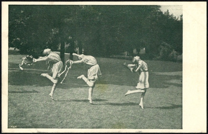 František Drtikol - Z rytmických cviků Sokola v Žižkově, hlubotisk, pohlednice, 1914