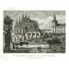 Kutná Hora, Chrám svaté Barbory - St. Barbara Kirche in Kuttenberg, ocelorytina, Haase, 1830