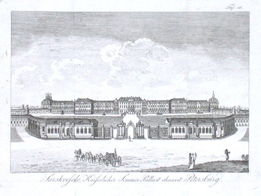 Sarskoeselo, Kaiserlicher Sommer Pallast ohnweit Petersburg - Old maps for sale