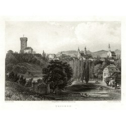 Těšín - Cieszyn - Teschen, ocelorytina, 1840