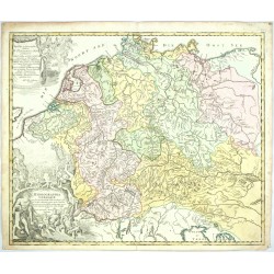 Řeky střední Evropy - Hydrographia Germaniae, mědirytina, Homann, 1720