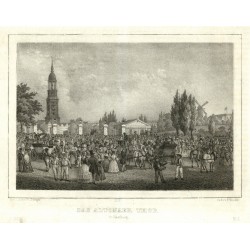 Das Altonaer Thor in Hamburg, Lithografie, Semmler, Bürger, 1845