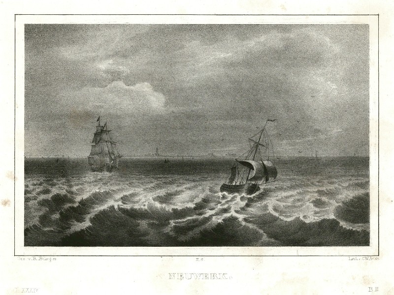 Hamburg - Neuwerk, Lithografie, Bürger, Arldt, Semmler, 1845 - Verkauf alter Karten