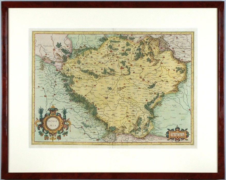 Čechy - Bohemia, mědirytina, mapa, Mercator, 1585