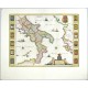 Neapolské království - Regno di Napoli, mědirytina, mapa, Blaeu, 1644 - Staré mapy na prodej
