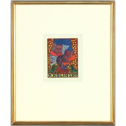 Josef Váchal - Ex libris P. Kolínský, exlibris, dřevoryt 1912