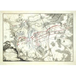 Lutynia, Poland, Battle of Leuthen, 1757, Seven Years' War - Bataille de Leuthen, copperplate, 1770