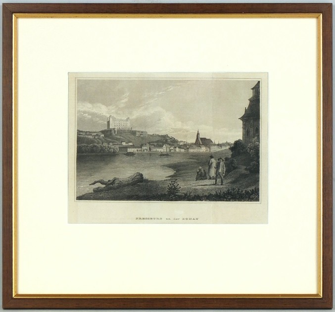 Bratislava - Pressburg an der Donau, ocelorytina, 1840