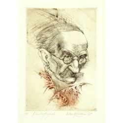 Oldřich Kulhánek - Bohuslav Reynek, barevný lept, 1983