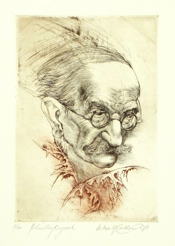Oldřich Kulhánek - Bohuslav Reynek, barevný lept, 1983