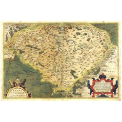 Čechy - Regni Bohemiae Descriptio, mědirytina, mapa Čech, Criginger, Ortelius, 1570
