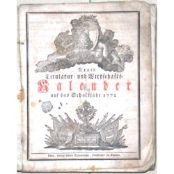 Neuer Titular- und Wirtschafts-Kalender auf das Schaltjahr 1772