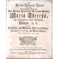 Geistliche, als Weltliche Dicasterien, Gerichts-Instantien und Landesämter 1760
