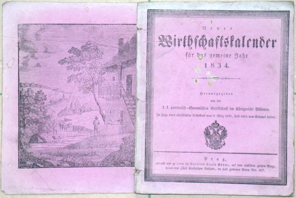 Neuer Wirtschaftskalender für das gemeine Jahr 1834. - Old prints, rare books and bibliophile books for sale