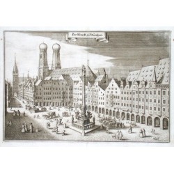 Der Marckt zu München, mědirytina, Merian, 1644
