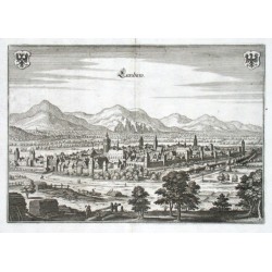 Landau, Landaw, copperplate engraving, Merian, 1643