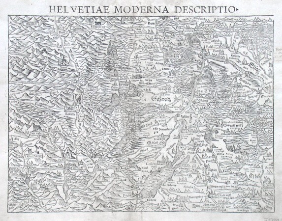 Helvetiae moderna descriptio - Antique map